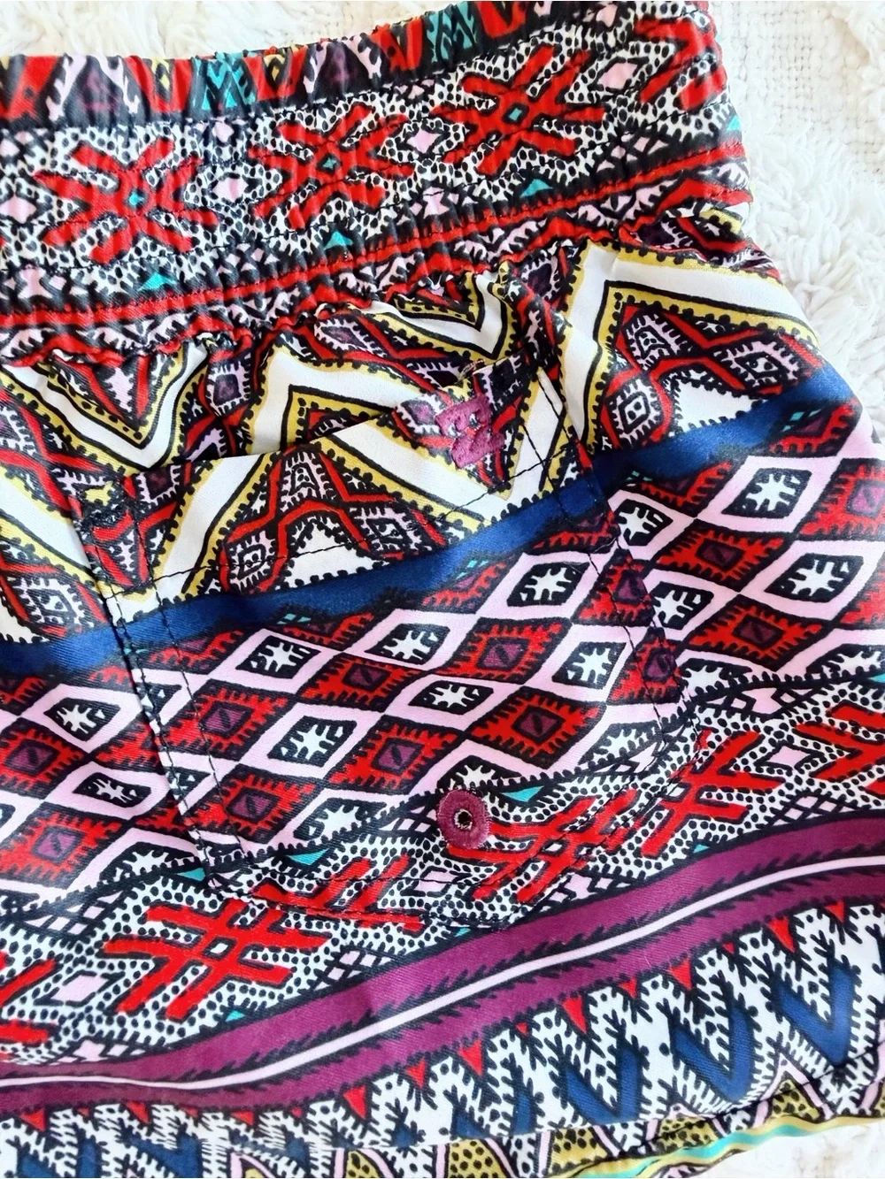 Billabong Girl’s M Multicolor Tribal Aztec Print Beach Board Shorts